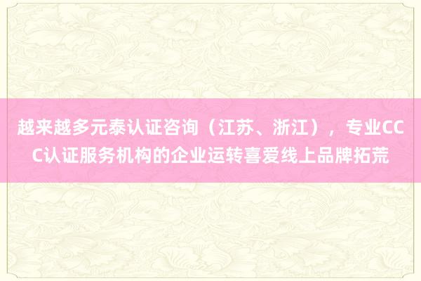 越来越多元泰认证咨询（江苏、浙江），专业CCC认证服务机构的企业运转喜爱线上品牌拓荒